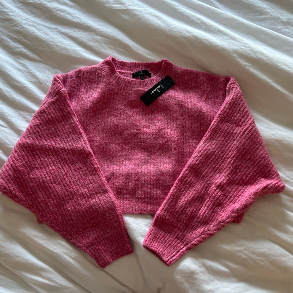 Lulus pink cropped dolman sweater size small